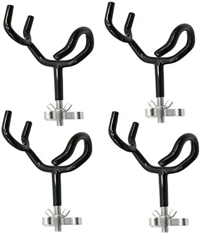 Boat Rod Holder 20 Degree Steel Wire Fishing Pole with PVC Dipped and Mounting Base(4PCS)