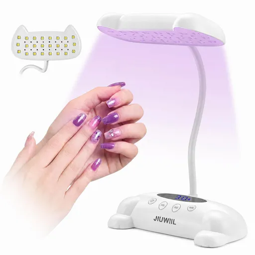 Professional UV LED Nail Lamp for Fast, Even Curing at Home or Nail Salons (White)