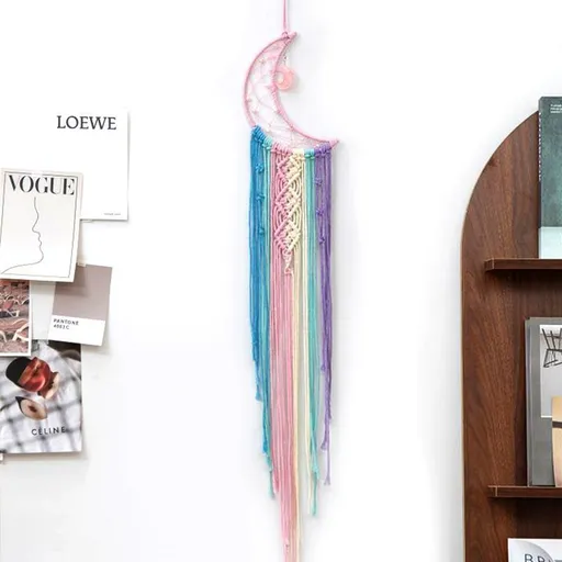 Wall Hanging Home Decor, Moon Rainbow With Pendant