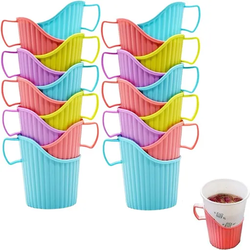 Cup Holders - 20 Pieces - Cup Holder - Burn Resistant - Heat Resistant Cup Cover Holder - Plastic - Stackable - Festival - Camping - Suitable for Disposable Cups - Multifunctional - Plastic - For Office/Home/Gym/Bathroom Use