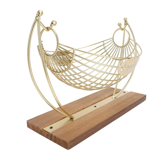 Coffee Pod Holder Iron Hammock Coffee Capsule Storage Basket Bar Countertop Organizer with Wood Base for Kitchen Office