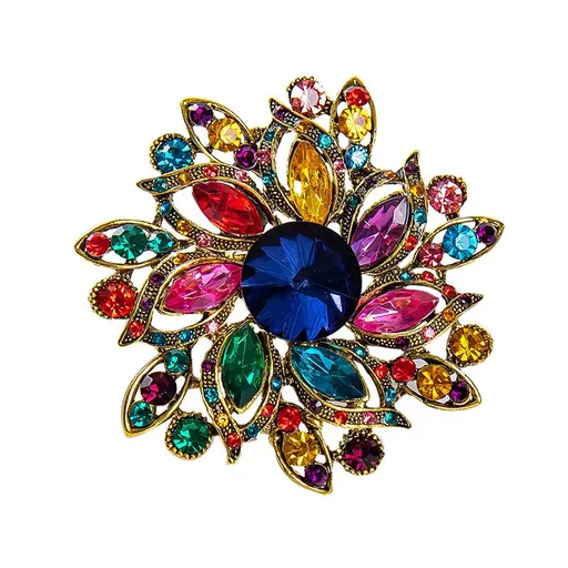 3pc Vintage Women's Crystal Elegant Flower Brooch Wedding Broach Pin Austrian Crystal Elegant Poppy Brooch Wreath