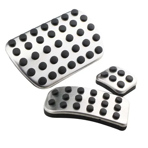 2 anti slip brake pedals for cars, stainless steel accelerator pedal cover, accelerator brake rest area foot pedal