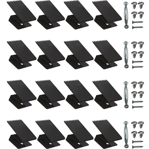 Hurricane Window Board-Up Clips Universal and Reusable Hurricane Storm Plywood Clips for Windows with Door Handles and Screws 1/2 inch 16 Pack (1/2")