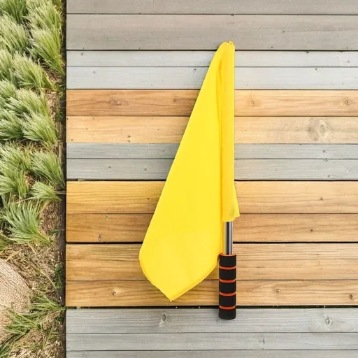 2pcs Yellow Referee Flags Soccer Race Railway Safety Signaling Portable Design