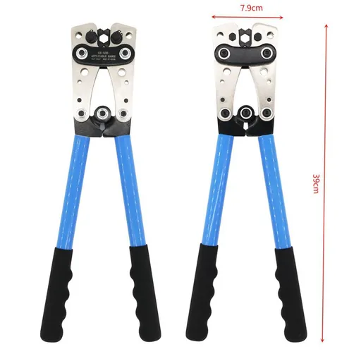 240pcs SC Open-Mouth Bare Copper Terminals + HS-50B Crimping Pliers Set - Gold - HS-50B Crimping Pliers