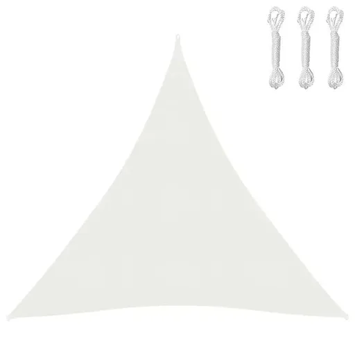 3x3m Waterproof Outdoor Sun Sail Triangle Shade, UV Protective Sun Net for Camping Garden Terrace Pool, White, 3.6x3.6x3.6m