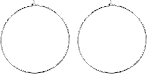925 Sterling Silver Hoop Ear Wires Hoop Earrings Wires Earwires for Jewelry Making Earrings Making DIY (2pcs, 30mm)