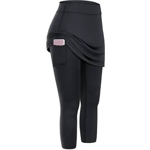 Women's High Stretch Yoga Pants Side Pocket Sports Running Fitness Casual Workout Pants - Black 2XL