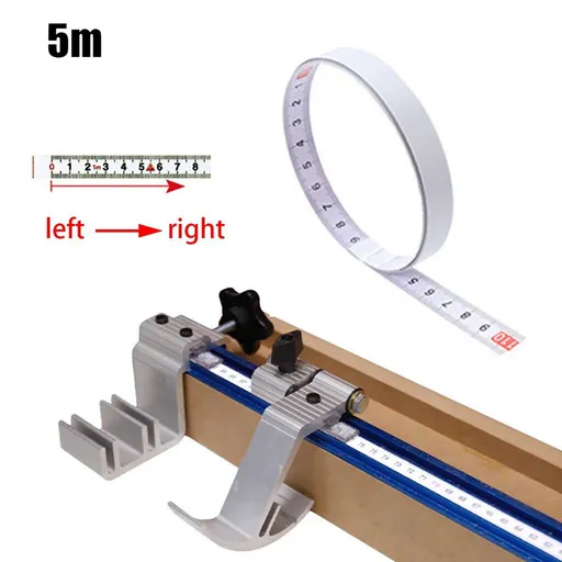 1 Pack 1/2/3/5 M Self-Adhesive Measuring Tape, Peel and Stick Tape Measure, Imperial and Metric Scales, Left-Right Reading Ruler Tape for Workbench, Table Saw, Drafting Table, White(1M) 5M
