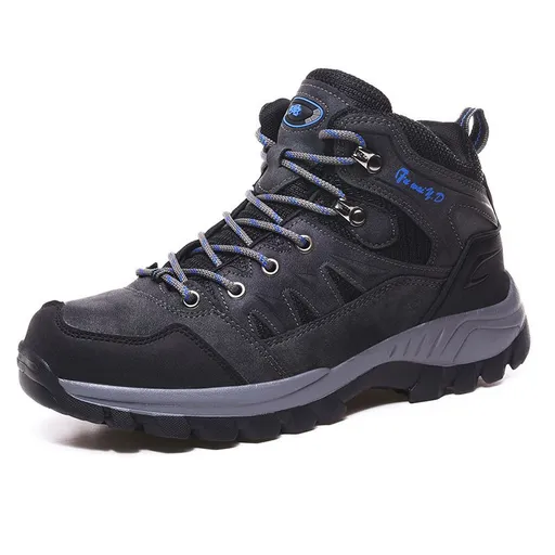 Men Hiking Shoes Minsi Xiusi Mid Top Anti Slip WN-9903-1 Gray 46