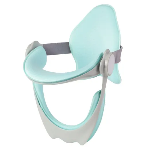 Mint Green Adjustable Neck Support Brace with Removable Soft Cusion & Back Support Plate - Forward Head Posture Corrector, Breathable Fabric Ergonomic Cervical Collar