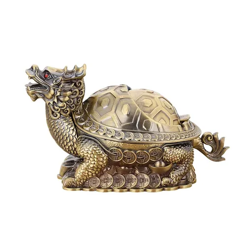 Dragon Tortoise Ashtray, Metal with Lid, Fashion Decoration for Home, Living Room and Office, Creative