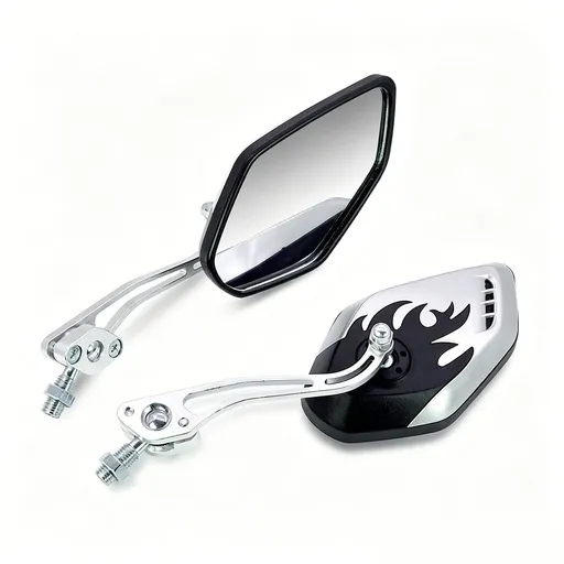 1 Pair Motorcycle Bicycle Rearview Mirror With Mount, Silver