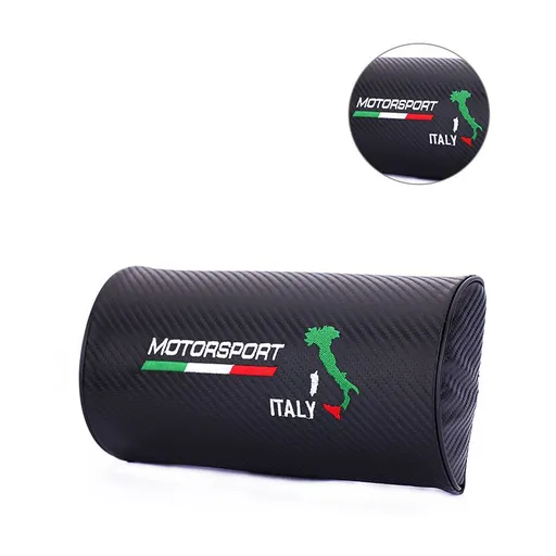 Car Headrest Pillow Carbon Fiber Pattern Map of Italy Semi-circular head restraint
