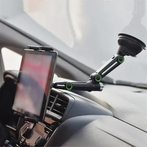 Tablet Holder for iPad Pro Air 4-13 inch Compatible with Car SUV Truck Long Arm Suction Cup Mount Windshield Window Black