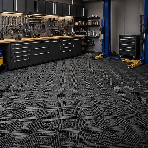 Vented Garage Floor Tiles | Snow Water Drainage | 30x30cm