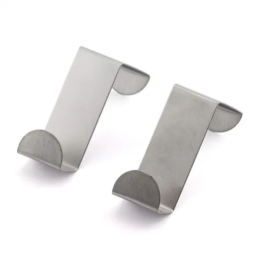 2 Pack Over The Door Hooks Stainless Steel Seamless Nail-Free Bathroom Kitchen Z Shape (Fit for Thickness: Less Than 1.8cm/4cm)