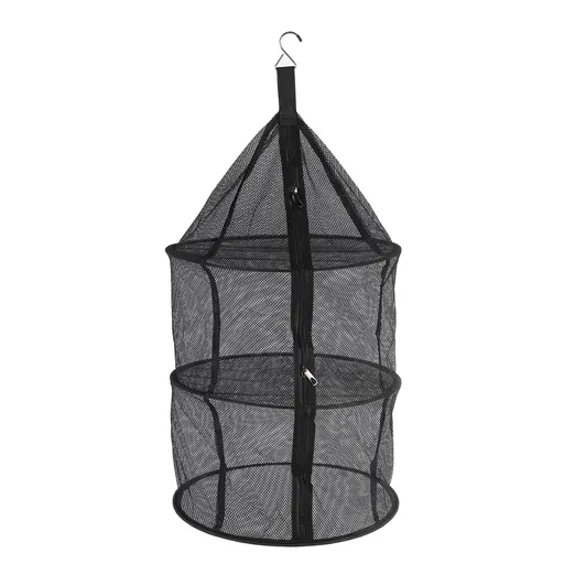 Drying Rack 3 Layers Folding Fish Mesh Foldable Hanging Drying Fish Net for Fish Fruit Vegetables with Zipper Opening Large Round