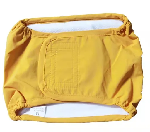 Dog Diaper Three Layer Absorbent Cotton Male Camouflage Yellow S