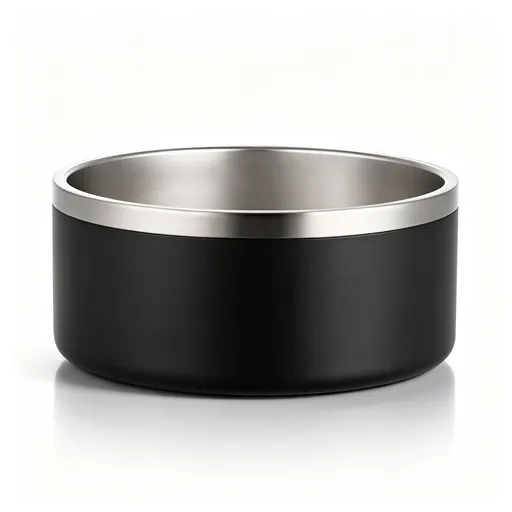 18oz 304 Stainless Steel Cat Dog Bowl | Mini Double Wall Pet Bowl | Non-Slip Base | Black | for Puppies Kittens & Tiny Pets | Christmas Durable Mini Bowl