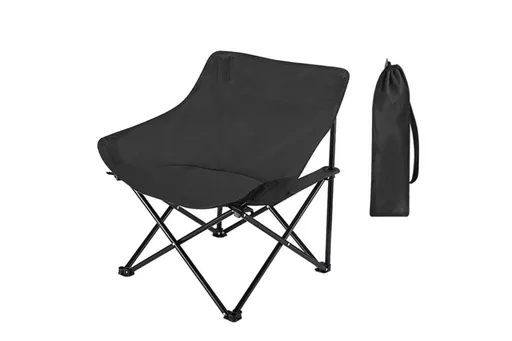 Compact Folding Chair Portable Camping Chair for Outdoor Activities - Black
