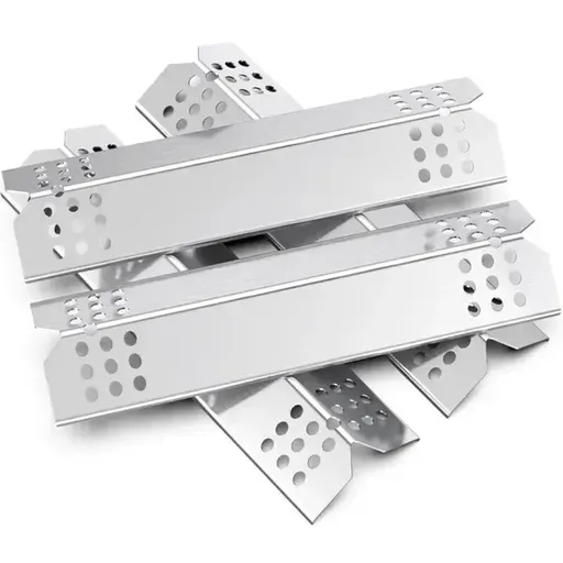 4 Pack Universal Stainless Steel Grill Heat Plates, Flavorizer Bar Replacements for Most Gas Grills, Silver, 38 x 10 cm