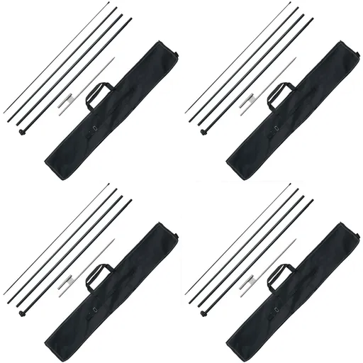 Feather Flag Pole Kit 4 Packs Swooper Flag Pole 16.3 ft with Ground Stakes