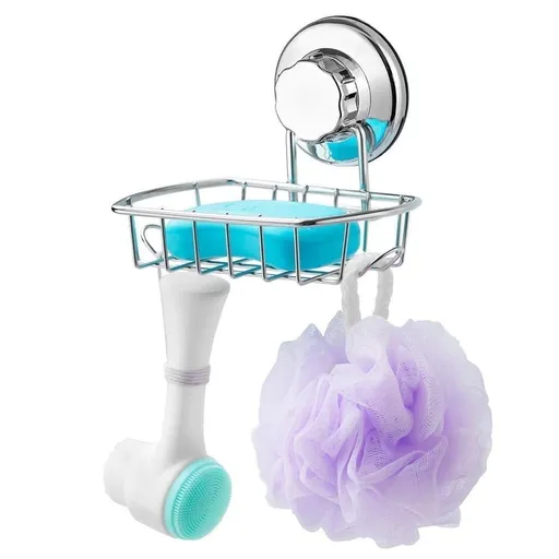 Suction Cup Soap Dish Holder Rustproof Stainless Steel 5-1/4 Inch Silver