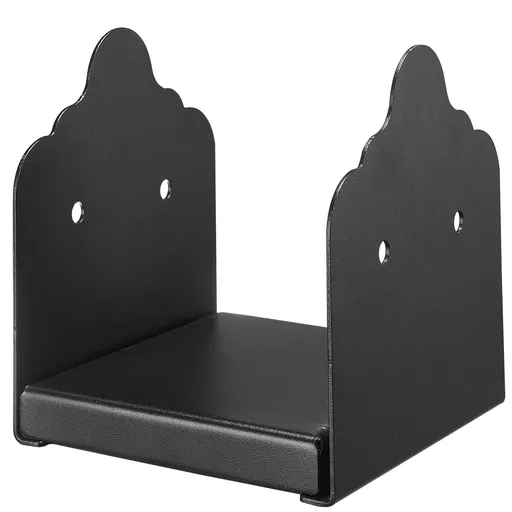 6x6 Post Base 2 Pcs, Inner Size 5.9x5.55 inch / 150x141 mm Post Brackets, Heavy Duty Carbon Steel Decking Posts, Wood Posts Brackets for Pavilion Deck Railing Support Deck Base Plate, Black