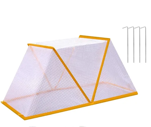 Foldable Raised Garden Beds Vegetable Rows Plant Protector, Plant Net Cage Guard Greenhouse Cover for Protecting Vegetable Fruit from Animals（white 49*38*22cm）