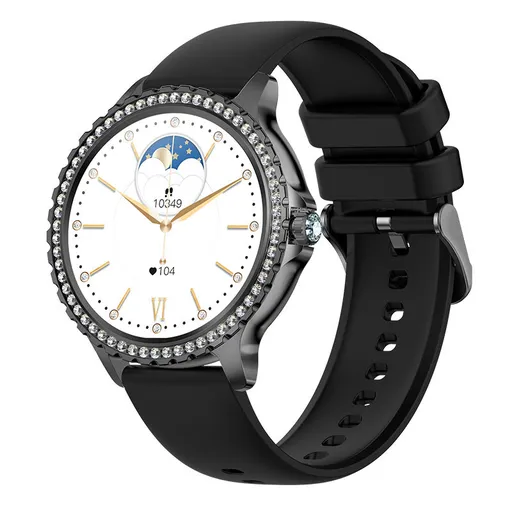 Elegant Women's Smartwatch,HD Touchscreen, Bluetooth Calls, Health Monitoring(Black)