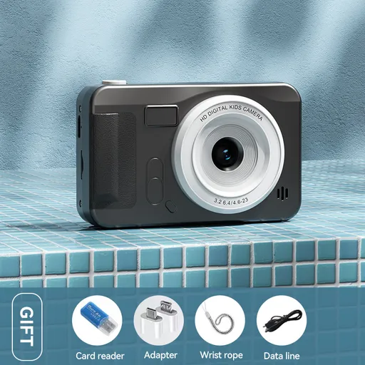 Student HD Digital Camera - 44MP, 8x Zoom, Autofocus, Dual Lens, Type-C Charging (Black)