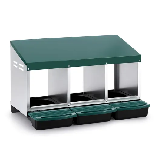 i.Pet Chicken Nesting Box Roll Away 3 Holes Metal Wall Mounted Nest Box Green
