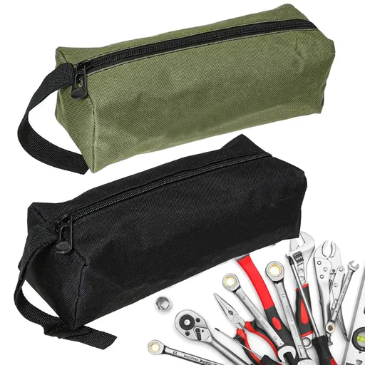 Tool Pouch Bag 2 Packs Canvas Tool Pouch,Multi-Purpose Tool Bags, Multi-Purpose Small Zipper Tool Pouch,Screwdriver Tool Bag Set