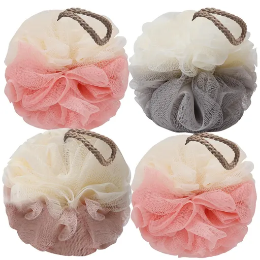 Bath Loofah Sponge Back Scrubber Shower Sponge Soft Mesh Exfoliator Pouf Shower Ball Bath Sponges for Women and Men Bath