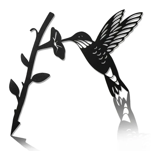 1.2mm Thick Design Metal Birds Yard Decor Hummingbird Silhouette Garden Decor, Tree Art for Patio Outdoor Decorations
