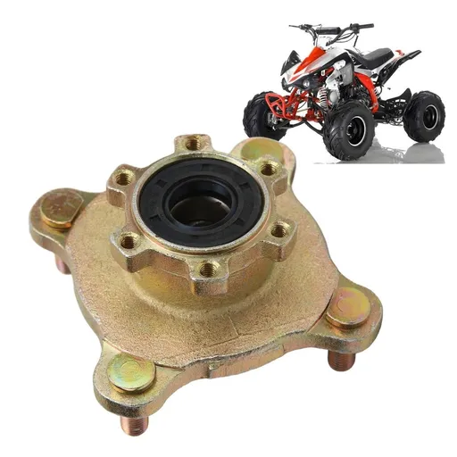 Front Disc Brake Wheel Hub Front Disc Wheel Rim Hub, Steel Alloy 4 Stud Brake Wheel Rim Hub for Go Kart
