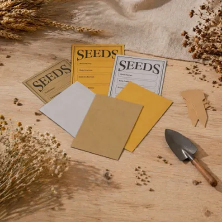 Self-Adhesive Seed Envelopes 8×12cm, Vintage Blank Kraft Paper Seed Saving Packets, Vegetable Flower Seed Storage Bags for Gardeners（Natural wood color）