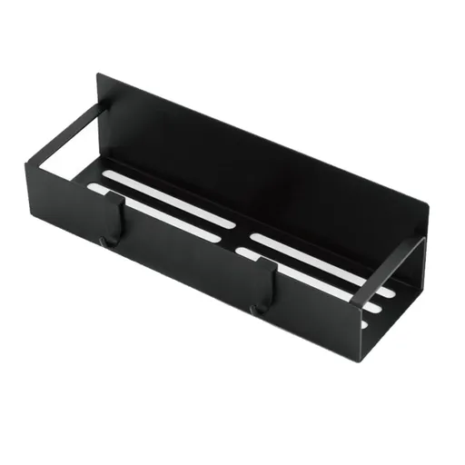 Fridge Spice Rack Magnetic with Hook Hanging Seasoning Holder Rack for Kitchen Storage Black 29.5x9.5x5cm / 11.6x3.7x2.0in
