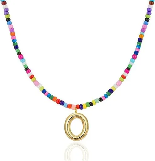 Colorful Initial Necklaces Graduation Gifts for Girls Kids Teens, 6-18 Year Old Girl Birthday Gift Teen Girl Gifts Trendy Stuff Gold Bubble Letter Pendent Necklace Jewelry（O)