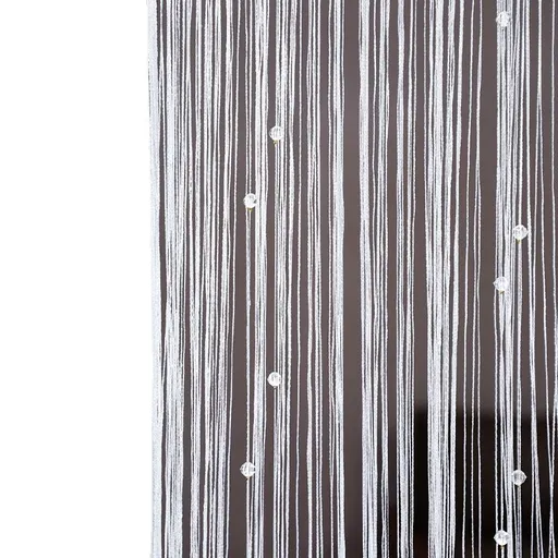 Beaded Curtain Door String Curtains for Doorway Tassels Beads Hanging Fringe Hippie Room Divider Window (39×79in, White)
