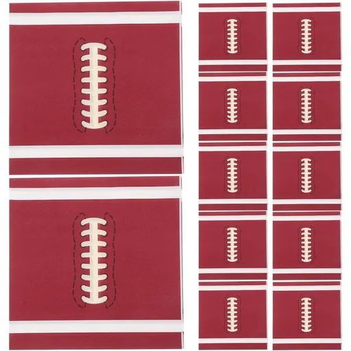 20pcs Football Napkins Disposable Brown Paper, Sturdy Sheets, Decorative Shape, for Holiday Gatherings and Events