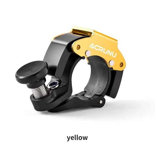 2 Pack Yellow Mini Bicycle Bell - Lightweight Aluminium Alloy Handlebar Ring with Crisp Sound, Compact Safety Horn for Road and Mountain Bikes