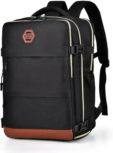 Multifunctional Backpack with Shoe Compartment for School Travel and Work, 28x19x42 cm, Black