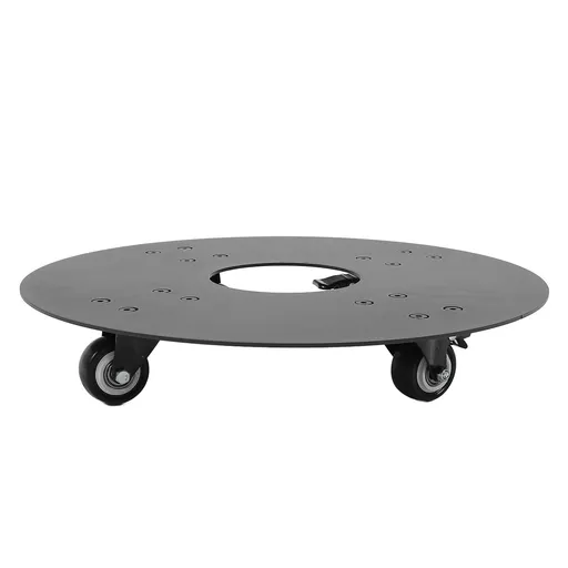 Rolling Plant Stand with Lockable Wheels Quiet Carbon Steel Water Resistant Weather Resistant Round Plant Dolly for Living Room Balcony Patio 30.5cm / 12in