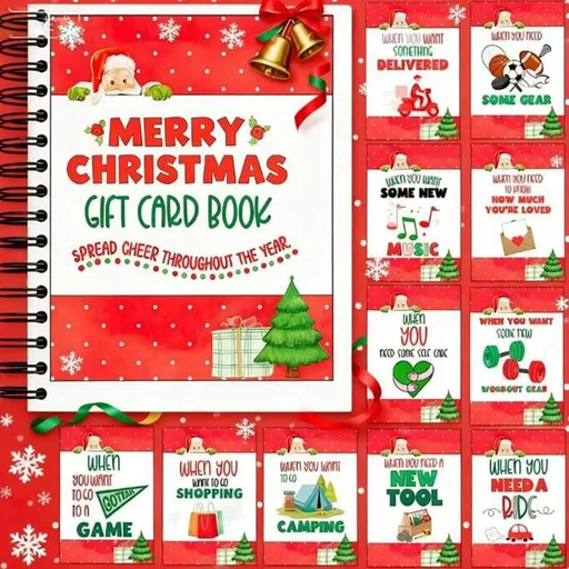 The Ultimate Christmas Gift Card Book, 5x7 Inch Spiral Notebook with 30 Unique Gift Card Pages & 4 Message Pages, Perfect Holiday Planner for Family, Friends, Students, Office, Xmas Gift Organizer