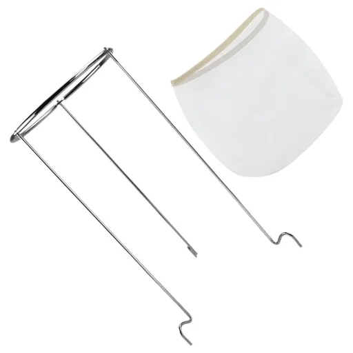 Strainer Bag Reusable Mesh Filter Bag with Bracket 31.60X16.20X16.20cm Iron Nylon