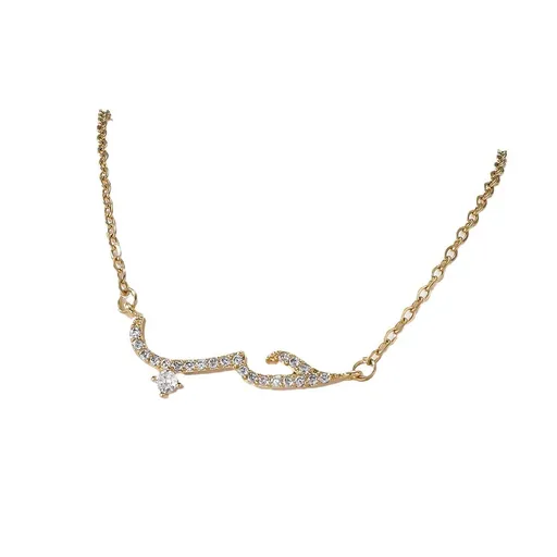 Gold Plated Zircon Necklaces Long Drop Pendant Necklace for Women Dainty Diamond Chain Necklace Fashion Jewelry Rose Bead