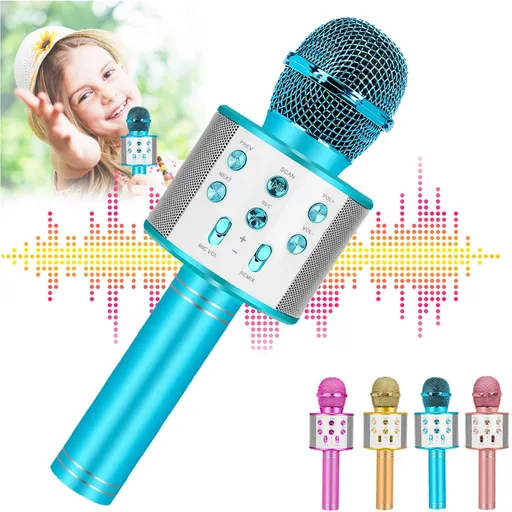 Kids Toys Karaoke Microphone, Microphone for Kids Toddler Microphone,Wireless Bluetooth Karaoke Mic for Children Singing